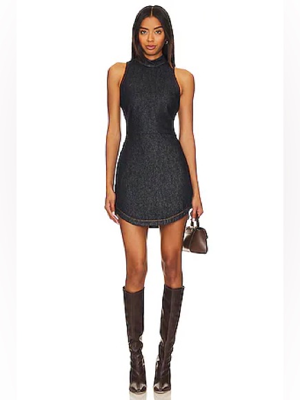 Nwt Amanda Uprichard X Revolve Marshall Mini Dress In Indigo Sz Small $238